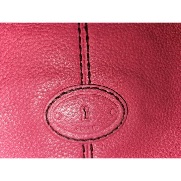 Fossil Leather Crossbody Handbag Pink 12x10 - Picture 9 of 13